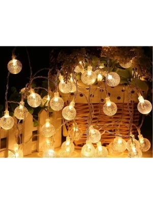 5m 28 Led Kristal Top Gün Işığı Şeffaf Kablo Fişli Eklemeli