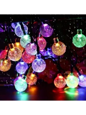 5m 28 Led Kristal Top RGB Işık Şeffaf Kablo Fişli Eklemeli