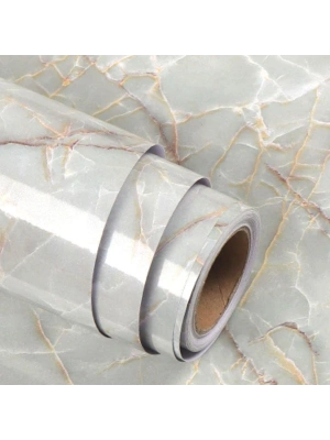 ®  5mt x 60 cm Mermer Desenli Masa Tezgah Mutfak Su Geçirmez Yapışkanlı Folyo Sticker