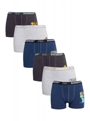 6 adet Düz Baskılı Erkek Çocuk Boxer 506