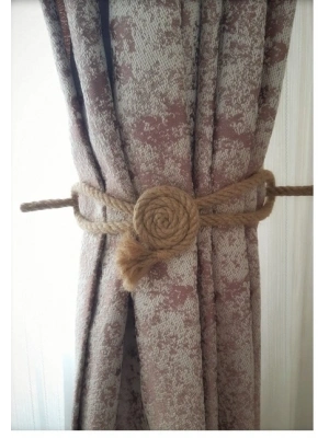 6 Adet Fon Perde Aksesuarı Braçol Tül Perde Tutacağı Perde Süsü Spiral Jüt Halat Estetiği