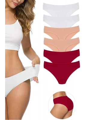 6 Adet Kadın Dikişsiz Lazer Kesim Esnek İz yapmayan Külot S10