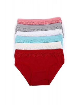 6 adet Kız Çocuk Dantelli Kız Bikini 408