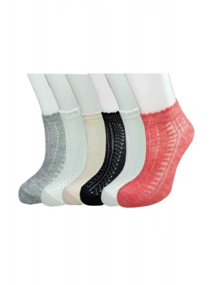 6 Adet Örgü İşlemeli Kadın Fantezi Bilek Çorap