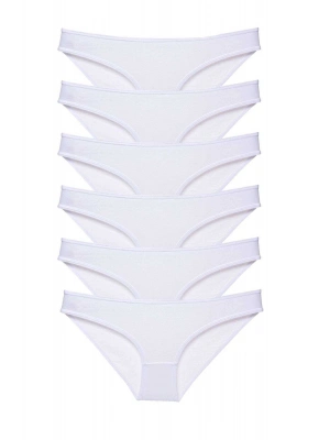 6 adet Süper Eko Set Likralı Kadın Slip Külot Beyaz