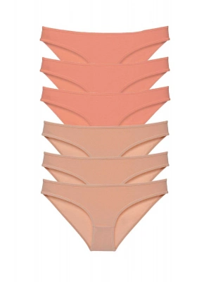 6 adet Süper Eko Set Likralı Kadın Slip Külot Pudra Ten