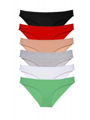 6 adet Süper Eko Set Likralı Kadın Slip Külot Renk 2