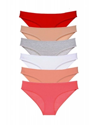 6 adet Süper Eko Set Likralı Kadın Slip Külot Renk 5