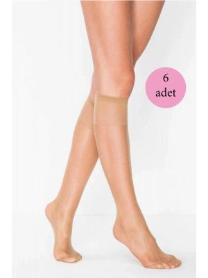 6 Adet Süper Ince 15 den Mat Pantolon Çorabı Bronz