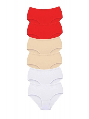 6 Adet Tutku Kadın Yüksek Bel Bato Kalın Lastik Külot S18