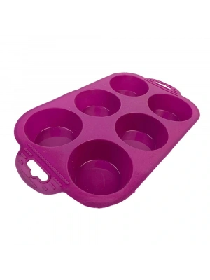 6 Bölmeli Silikon Muffin Kek Kalıbı