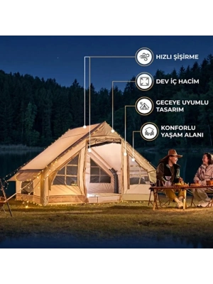 6 Kişilik Şişme Kamp Çadırı - 4 Mevsim - Dev İç Hacim