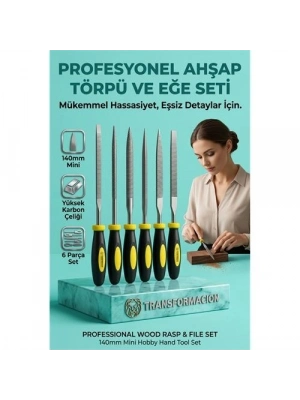 6lı Ahşap Törpü Eğe Seti | 140mm Hobi Modelci El Törpüsü Takımı 723188