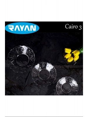 6lı Cam Tabak Güneş Yıldız Gül 3 Model Royaleks-G-405