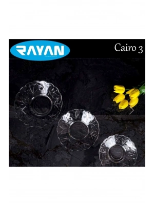 6lı Cam Tabak Güneş Yıldız Gül 3 Model Royaleks-G-405
