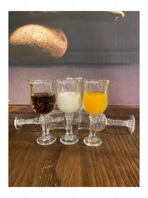 6lı Larin Kahve Yanı Su Bardağı Şeffaf Renk Royaleks-70682