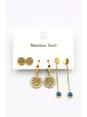 6lı Set Küpe - Altın