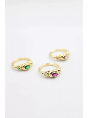 6lı Taşlı Yüzük Seti - Altın