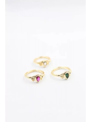 6lı Taşlı Yüzük Seti - Altın