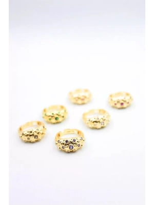 6lı Taşlı Yüzük Seti - Altın