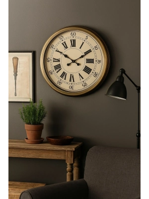 ® 60 Cm Eskitme Metal Eskitme Kadran Duvar Saati