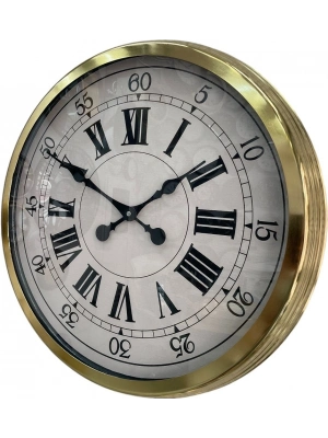 ® 60 cm Gold Metal Dekoratif Roma Rakamlı Duvar Saati
