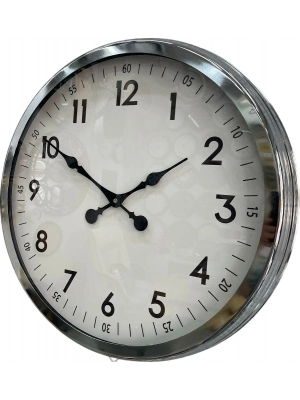 ® 60 cm Krom Metal Dekoratif Duvar Saati