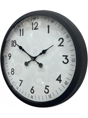 ® 60 cm Siyah Dekoratif Metal Duvar Saati