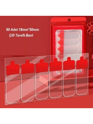 60 Parça Kolay Açılır Güçlü Çift Taraflı Bant 18mm*50mm
