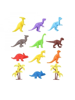 ® 683 Toy Play 12 Parça Renkli Mini Dinozor Figür Seti 4-6 cm