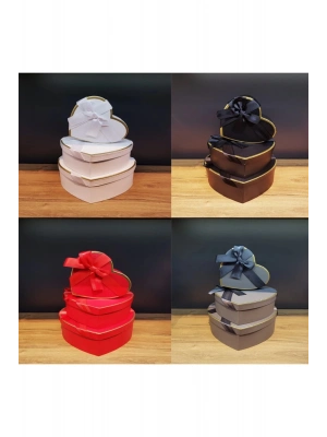 3Lü Kalp Hediye Kutusu: Sevdiklerinize Sürpriz Yapın! - Sevgililer Günü Için Mükemmel Seçim!