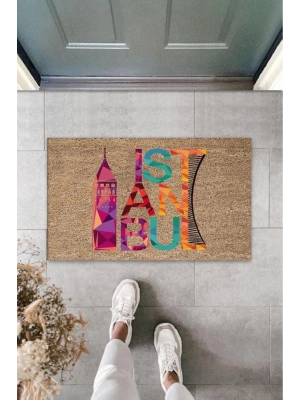 Bfs Dijital Baskı Bej İstanbul Paspas K-3029