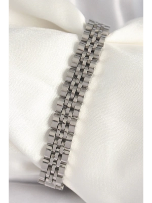 Bfs 316L Çelik Gümüş Renk Zincir Model Erkek Bileklik
