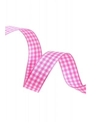 Bfs Tafta Ekoseli Kurdele 25 Mm Pembe 2 Metre