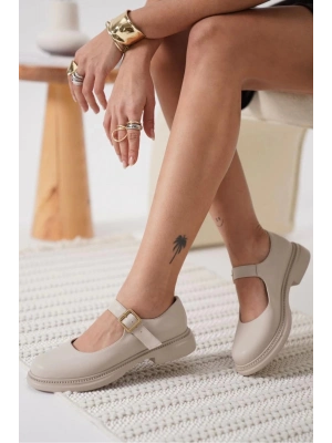 Bej Cilt Oxford Ayakkabı