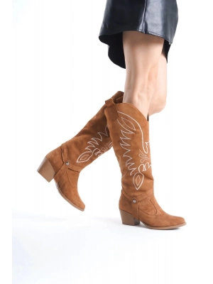 Jilla Taba Süet Tak Çıkar Topuklu Bot Ve Çizme