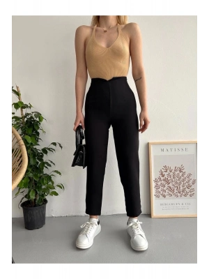 Atlas fletolu pantolon siyah