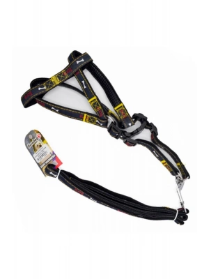 Euro Dog Köpek Uzatma Tasması ve Göğüs Tasması Takımı Siyah 21 Mm 120 Cm