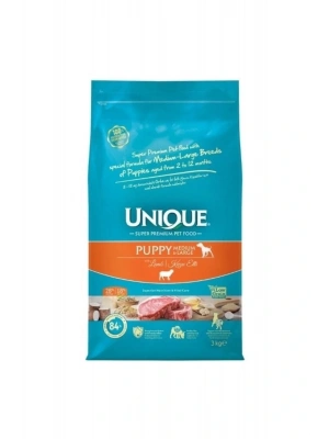 Unique Kuzu Etli Orta Ve Büyük Irk Düşük Tahıllı Yavru Köpek Maması 15 Kg