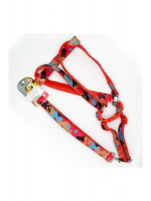 Euro Dog Köpek Uzatma Tasması ve Göğüs Tasması Takımı Pembe Kamuflaj 25 Mm 120 Cm