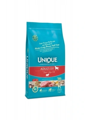 Unique Kuzu Etli Orta Ve Büyük Irk Yetişkin Köpek Maması 3 Kg