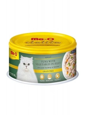 Meo Delite Tahılsız Jöleli Ton Balıklı Ve Sebzeli Yetişkin Konserve Kedi Maması 80 Gr