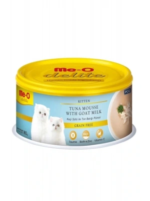 Meo Delite Tahılsız Keçi Sütlü Ve Ton Balıklı Yavru Konserve Kedi Maması 80 Gr