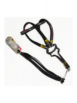 Euro Dog Köpek Uzatma Tasması ve Göğüs Tasması Takımı Siyah 25 Mm 120 Cm