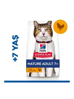 Hills Mature +7 Tavuklu Yaşlı Kedi Maması 1.5 Kg