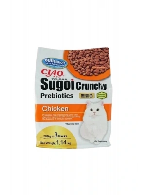 Inaba Ciao Sugoi Crunchy Tavuklu Prebiyotik Kedi Maması 380 Gr 3 Adet