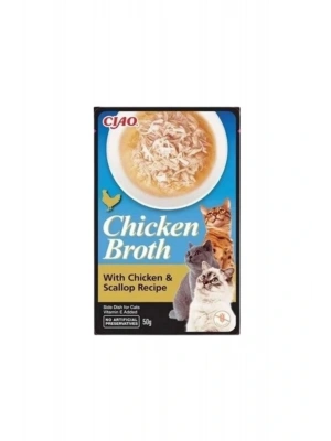 Inaba Ciao Chicken Broth Tavuk Sulu Ve Deniz Taraklı Kedi Çorbası 50 Gr