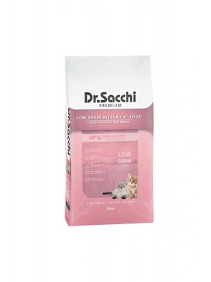 Dr.Sacchi Premium Düşük Tahıllı Sığır Ve Kuzu Etli Yavru Kedi Maması 10 Kg