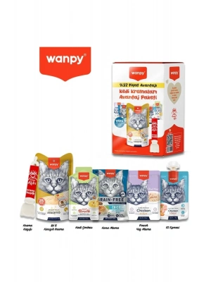 Wanpy Karışık Lezzetler Avantaj Paketi Sıvı Kedi Ödül Maması Karışık 5 Adet