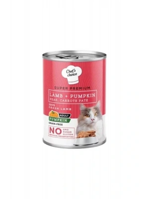 Chefs Choice Kuzu Etli Ve Balkabaklı Tahılsız Ezme Yetişkin Konserve Kedi Maması 400 Gr